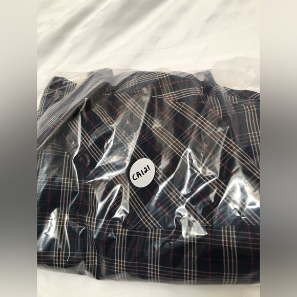 Roper Gold Collection Blue White Red Plaid Pearl Snap Button Mens Shirt Large - Picture 14 of 16